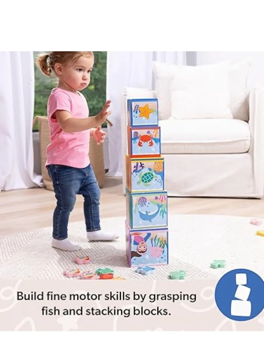 Melissa & Doug Ms. Rachel Sort & Count Nesting Blocks - NEW